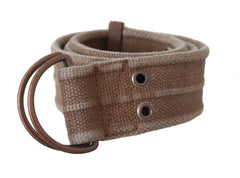 Dolce & Gabbana Beige Leder Logo Gürteltasche Gürtel Schnalle Gürtel