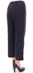 Andrea Incontri Blauwe Cropped Katoenen Broek