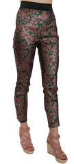 Dolce & Gabbana Mehrfarbige irisierende Brokat-Jacquard-Hose Crop Pants