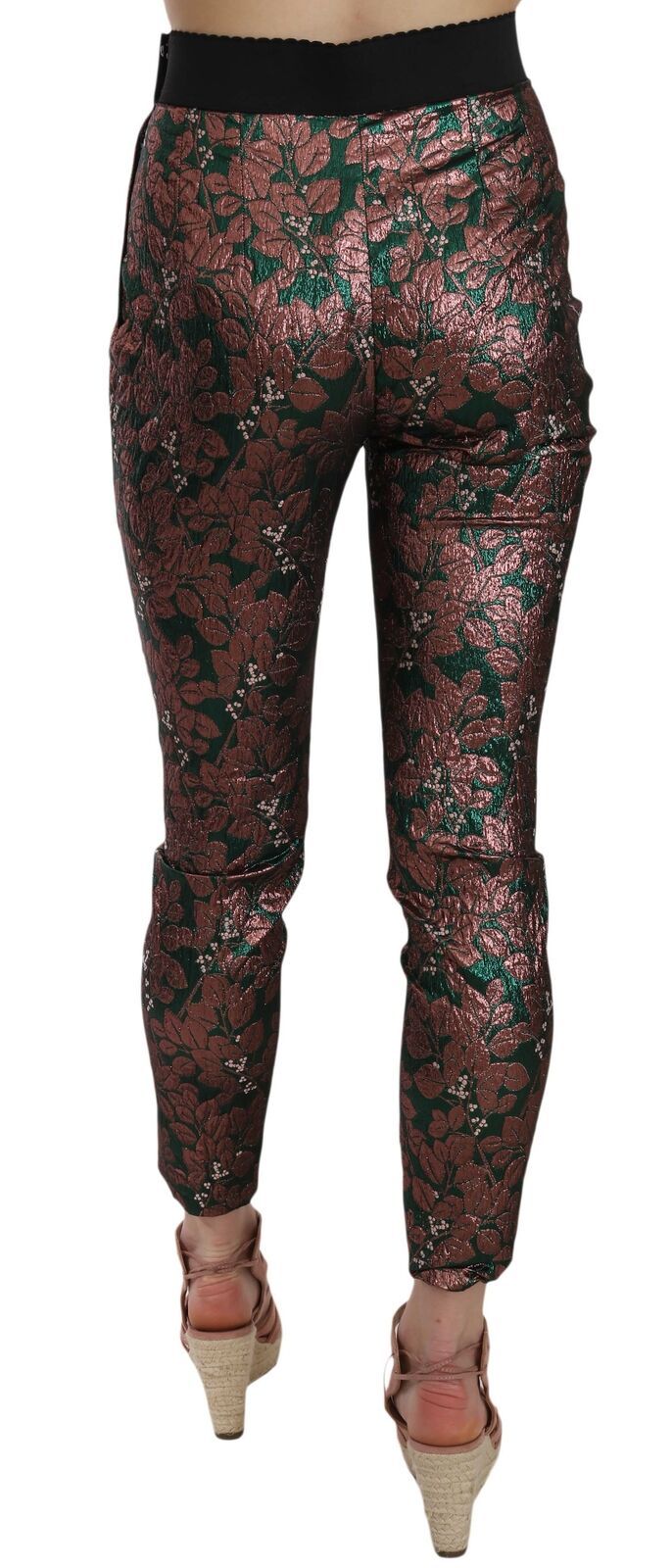 Dolce & Gabbana Mehrfarbige irisierende Brokat-Jacquard-Hose Crop Pants