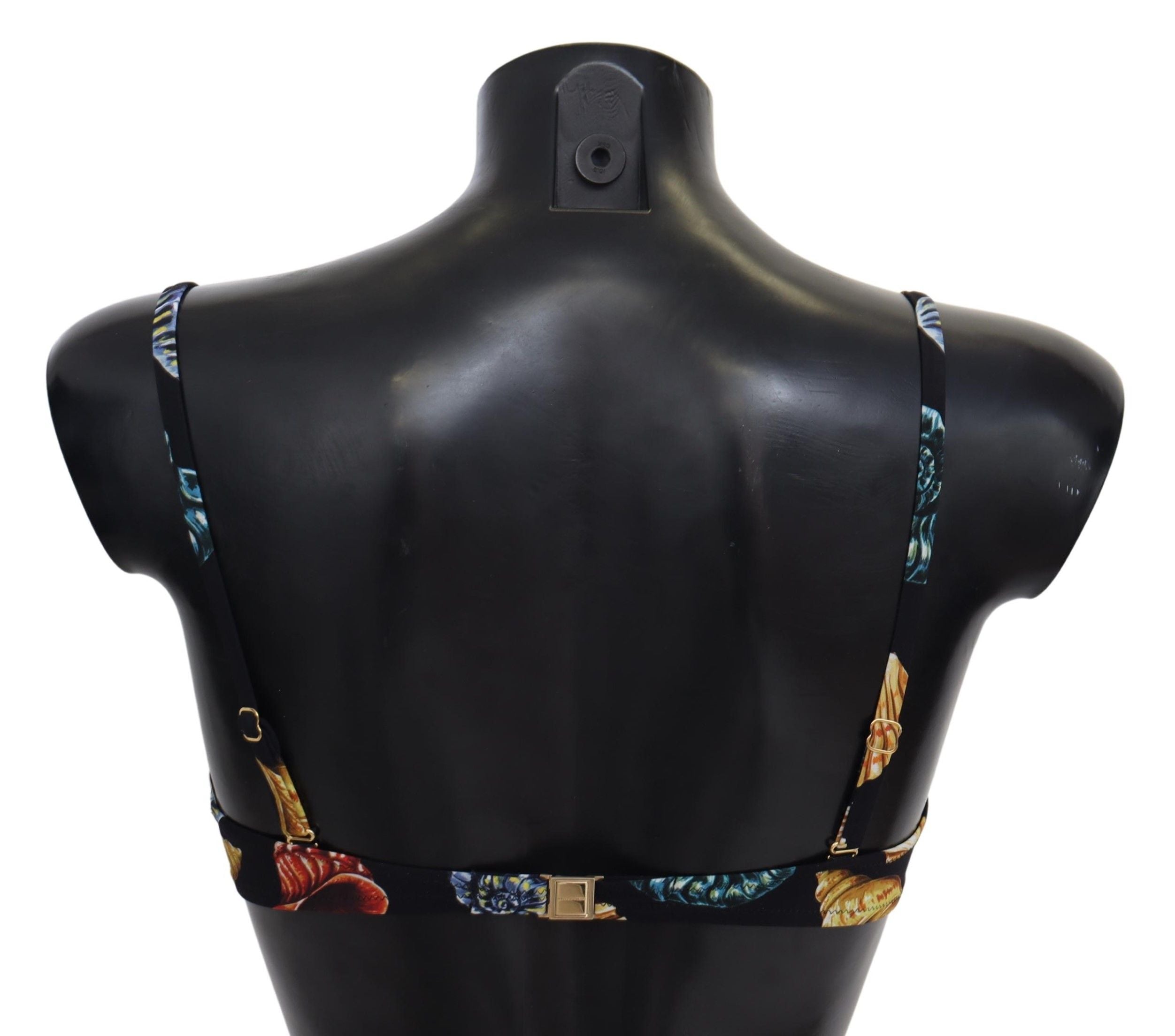 Dolce & Gabbana Schwarze Muscheldruck Damen Bikini-Oberteile