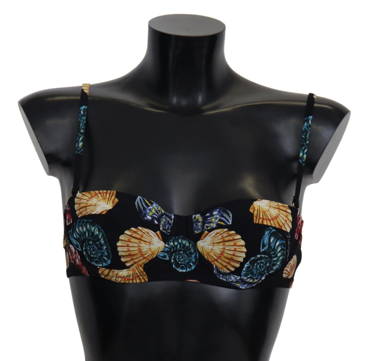 Dolce & Gabbana Schwarze Muscheldruck Damen Bikini-Oberteile