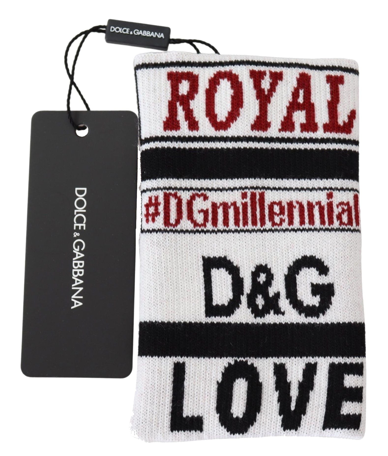 Dolce & Gabbana Meerkleurige wollen gebreide D&G Love polsband wrap