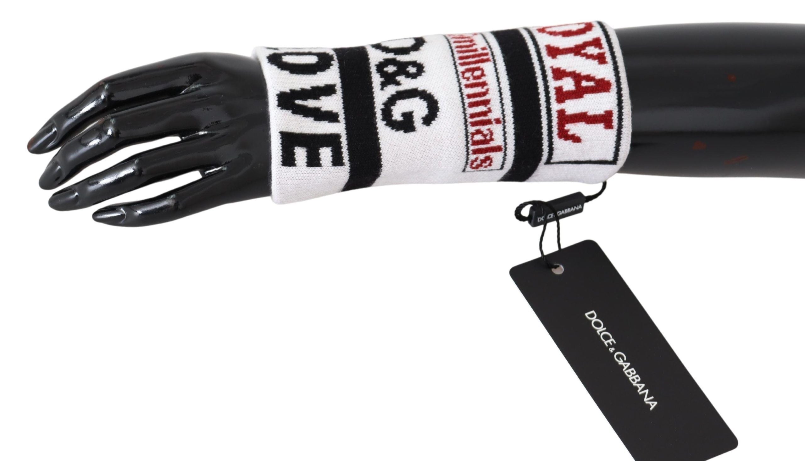Dolce & Gabbana Meerkleurige wollen gebreide D&G Love polsband wrap