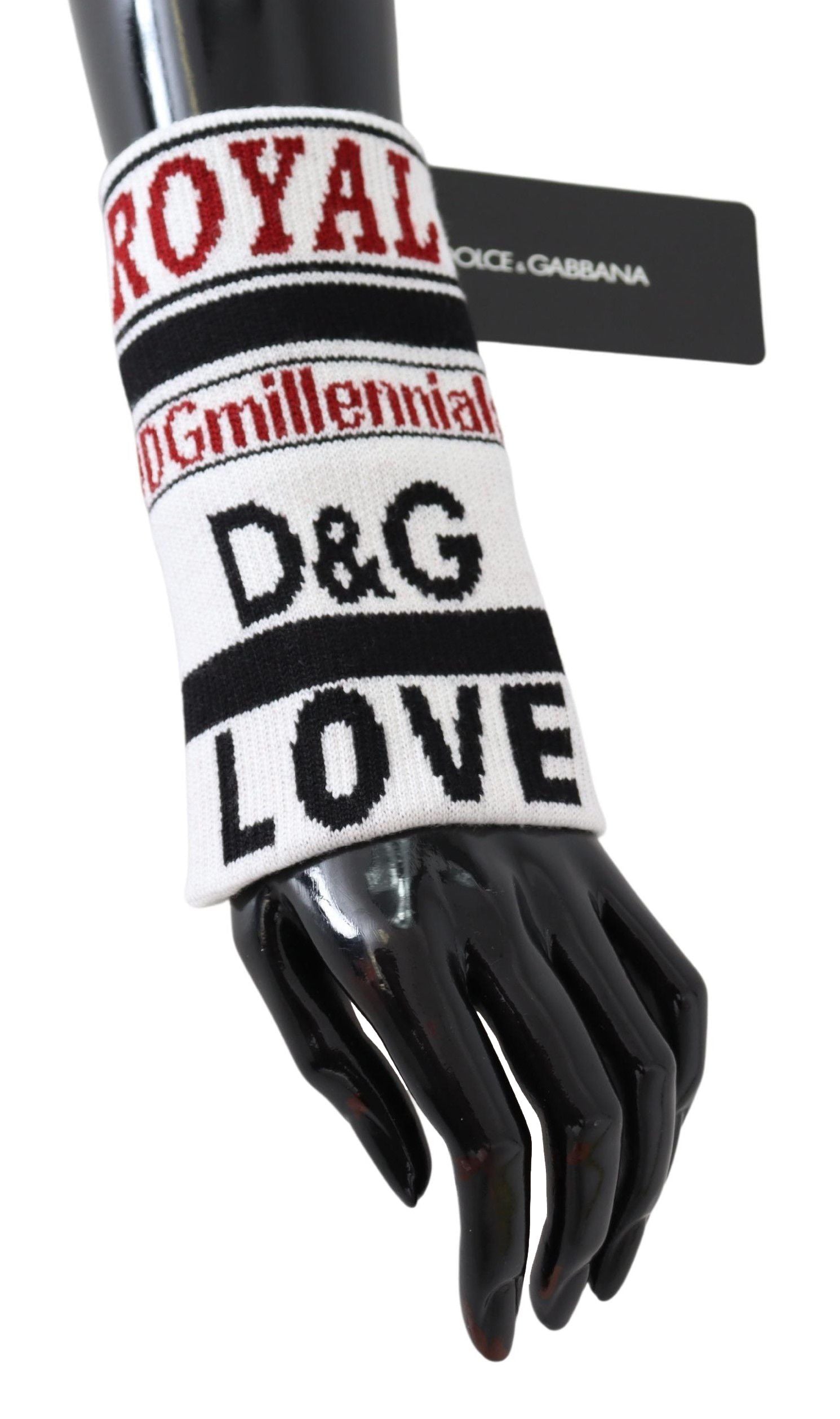 Dolce & Gabbana Meerkleurige wollen gebreide D&G Love polsband wrap