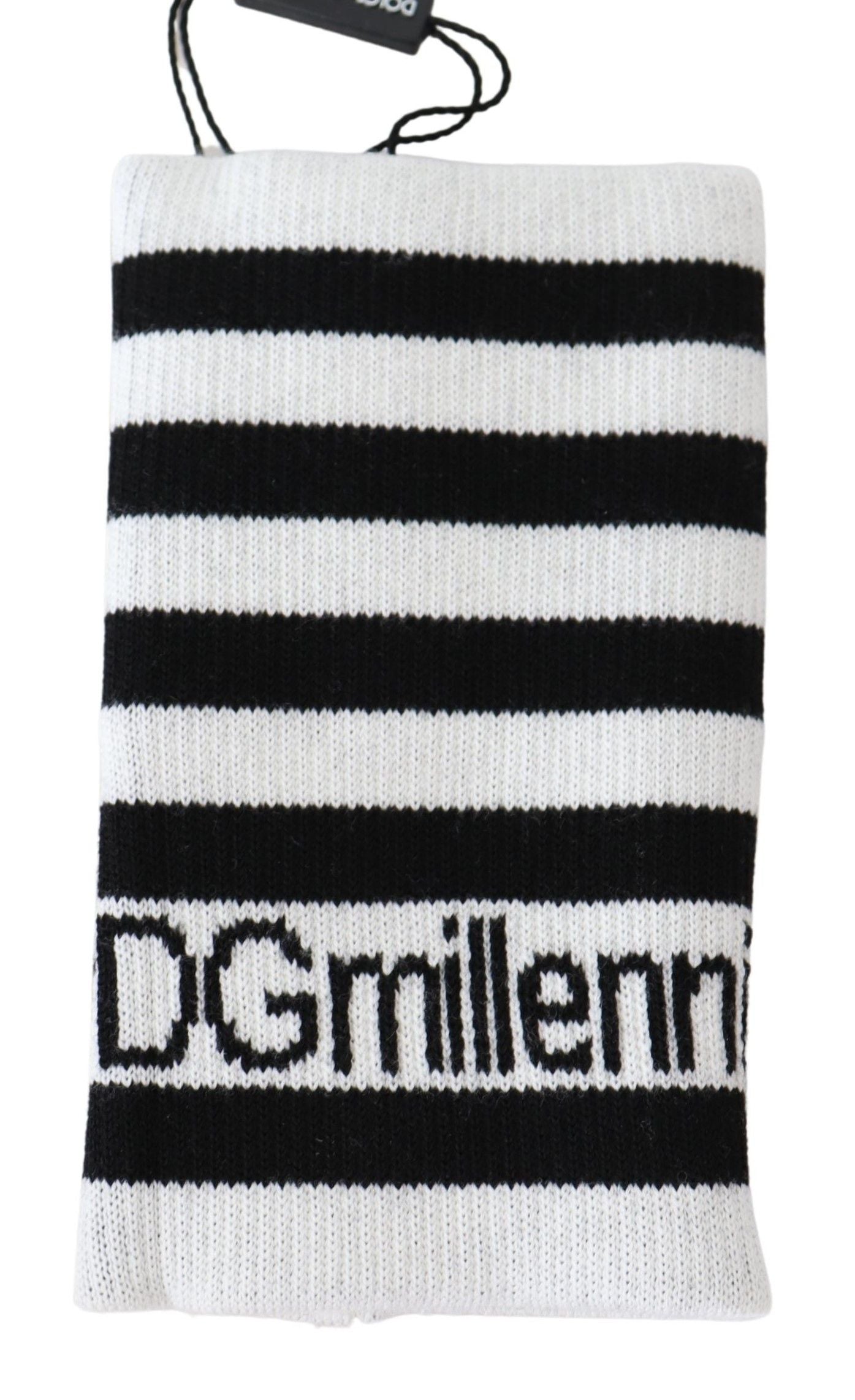 Dolce & Gabbana Schwarz-weißes DGMillennials Armband aus Wolle