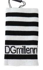 Dolce & Gabbana Schwarz-weißes DGMillennials Armband aus Wolle