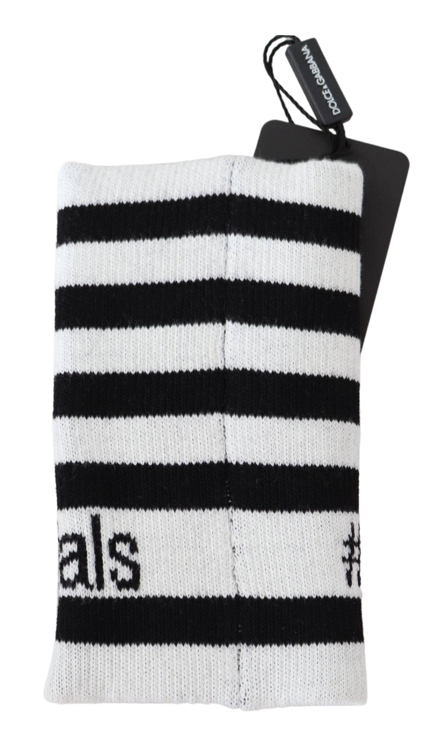 Dolce & Gabbana Schwarz-weißes DGMillennials Armband aus Wolle