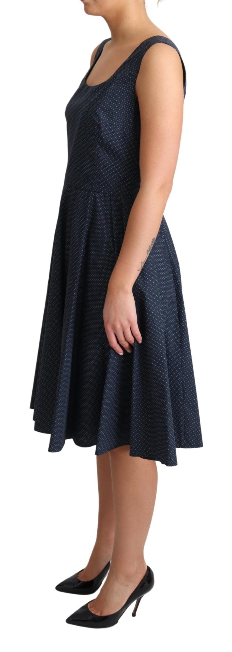 Dolce & Gabbana blaues A-Linien-Kleid aus Baumwolle mit Tupfen