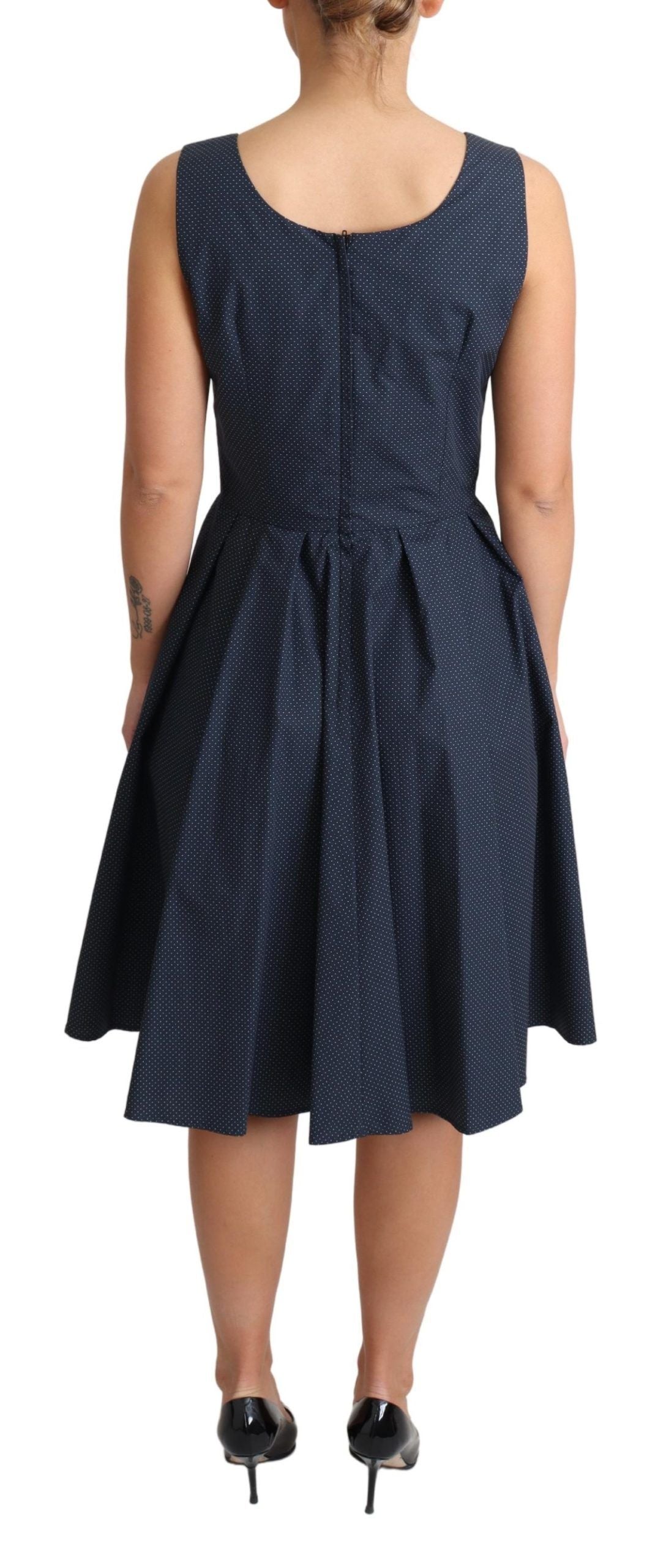 Dolce & Gabbana blaues A-Linien-Kleid aus Baumwolle mit Tupfen
