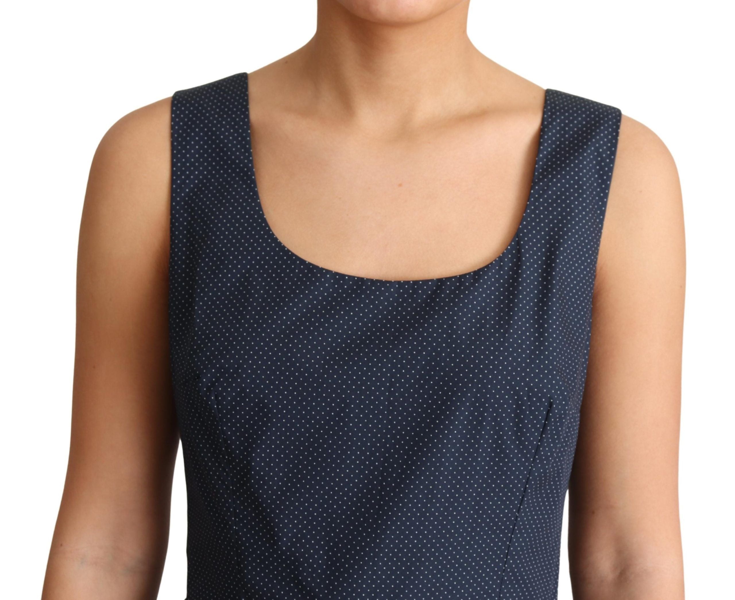 Dolce & Gabbana blaues A-Linien-Kleid aus Baumwolle mit Tupfen