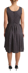Dolce & Gabbana Schwarzes A-Linien-Stretchkleid aus Baumwolle mit Blumenmuster