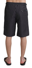 Dolce & Gabbana Schwarze Polka Dots Strand-Shorts Bademode