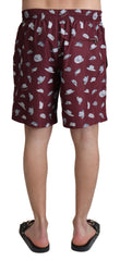 Dolce & Gabbana Badehose mit burgunderrotem Hut-Print