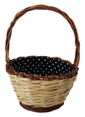 Dolce & Gabbana Beige Holz Korb Rattan Korbtasche Tragetasche