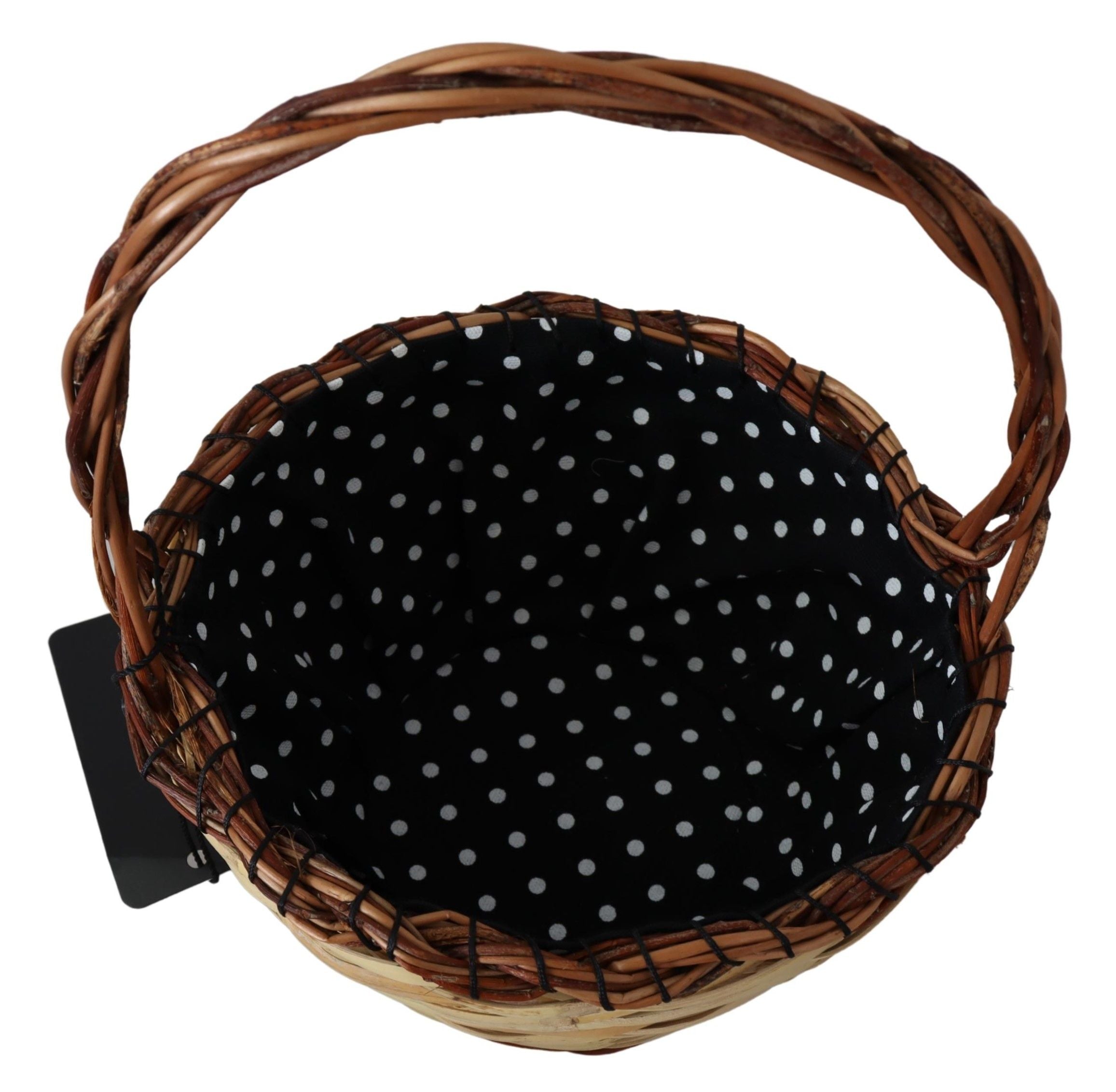Dolce & Gabbana Beige Holz Korb Rattan Korbtasche Tragetasche