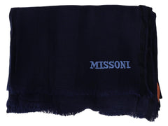 Missoni Blauwe Unisex Nekwarmer/Sjaal van Wol