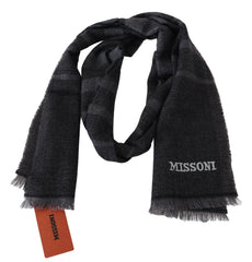 Missoni Zwart Gestreept Wollen Unisex Nekomslag Sjaal