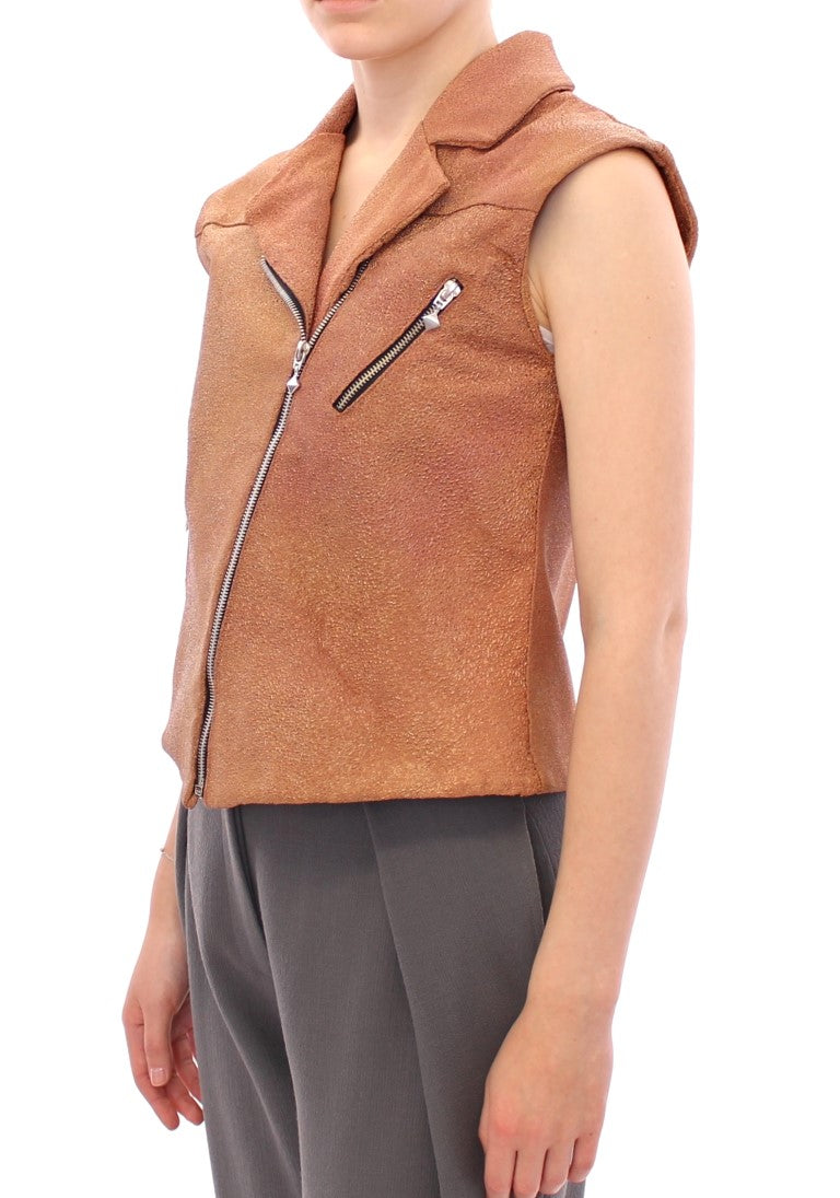 La Maison du Couturier Bruin Leren Jas Vest