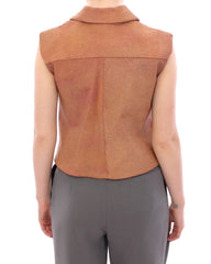 La Maison du Couturier Bruin Leren Jas Vest
