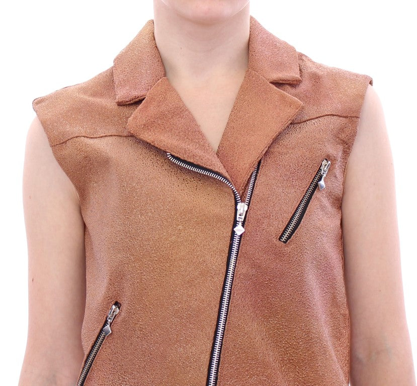 La Maison du Couturier Bruin Leren Jas Vest