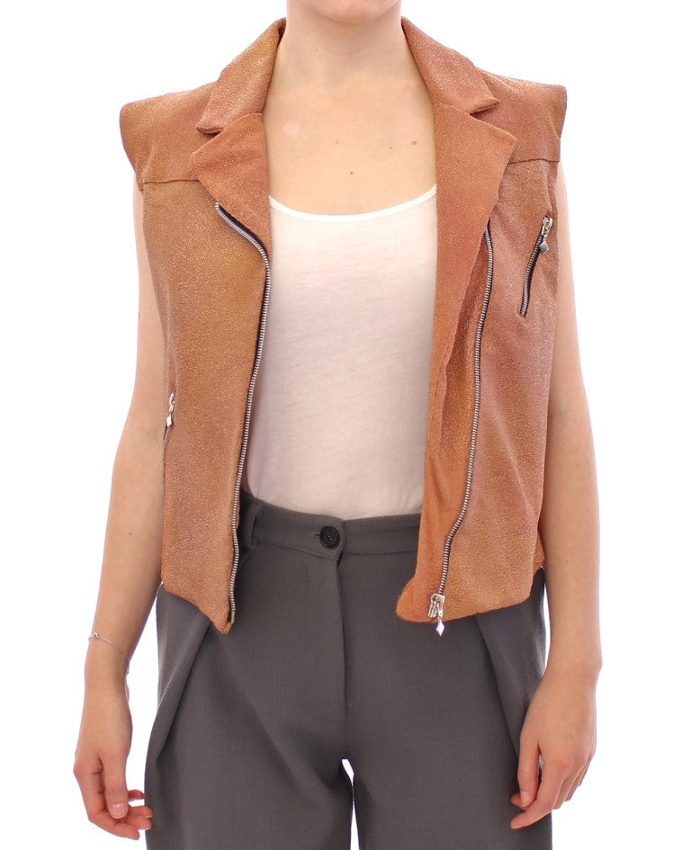 La Maison du Couturier Bruin Leren Jas Vest