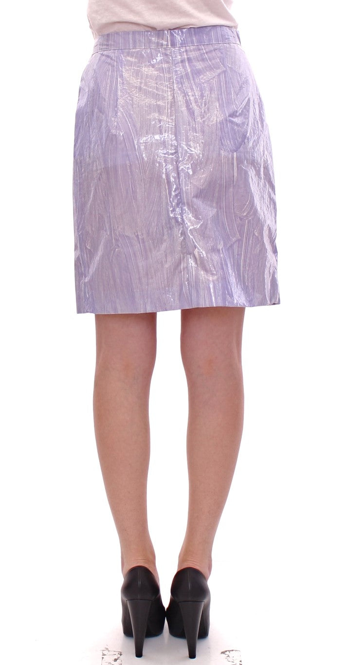 Licia Florio Lila Viskose Wickelrock über dem Knie