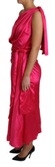 Dolce & Gabbana Kleid Rosa Taillierter Schnitt One-Shoulder-Midikleid