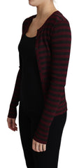 Dolce & Gabbana Zwart Rood Gestreepte Viscose Cardigan Trui