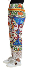 Dolce & Gabbana veelkleurige broek van katoen met Majolica-print