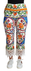 Dolce & Gabbana veelkleurige broek van katoen met Majolica-print