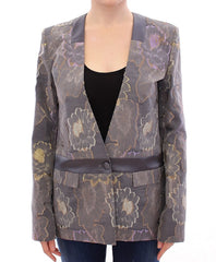 Roberto Fragata Multicolor Seide Blumen Baumwollblazer