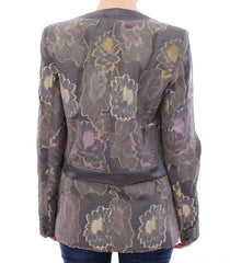 Roberto Fragata Multicolor Seide Blumen Baumwollblazer
