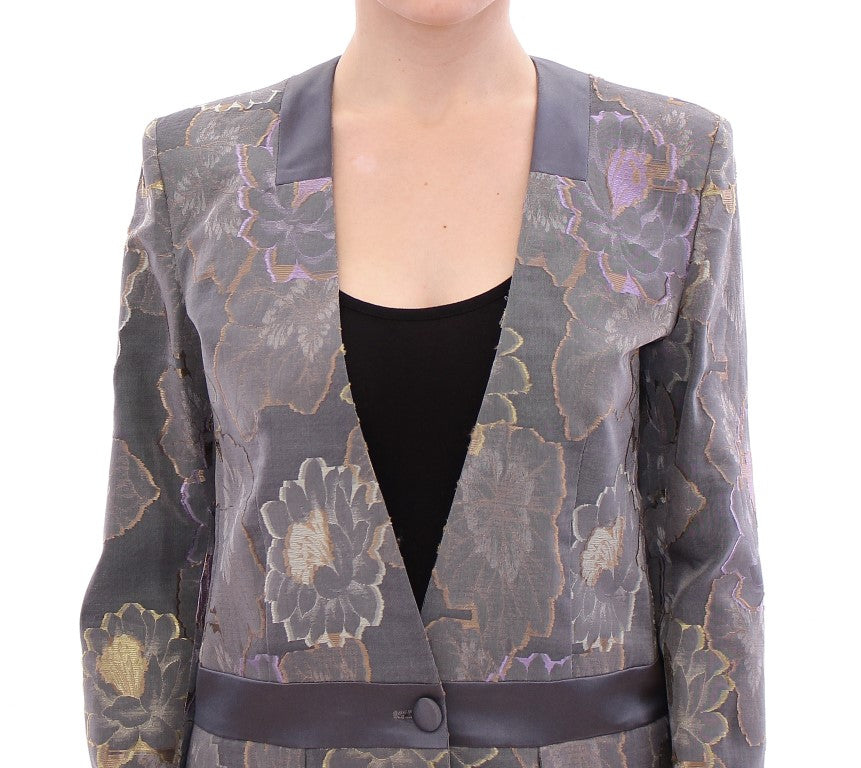 Roberto Fragata Multicolor Seide Blumen Baumwollblazer