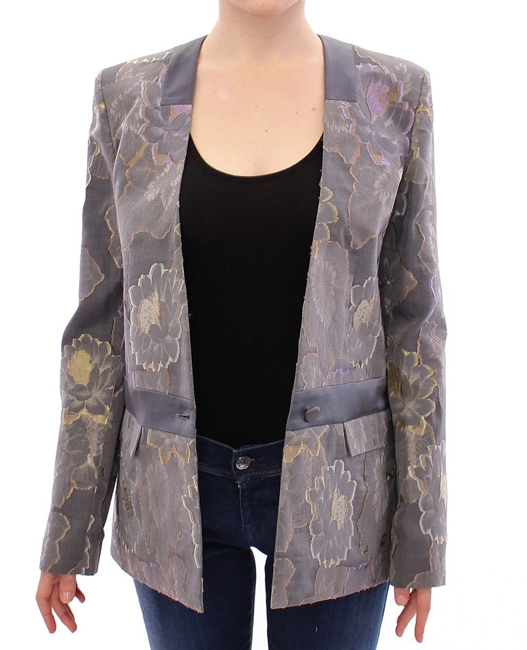Roberto Fragata Multicolor Seide Blumen Baumwollblazer