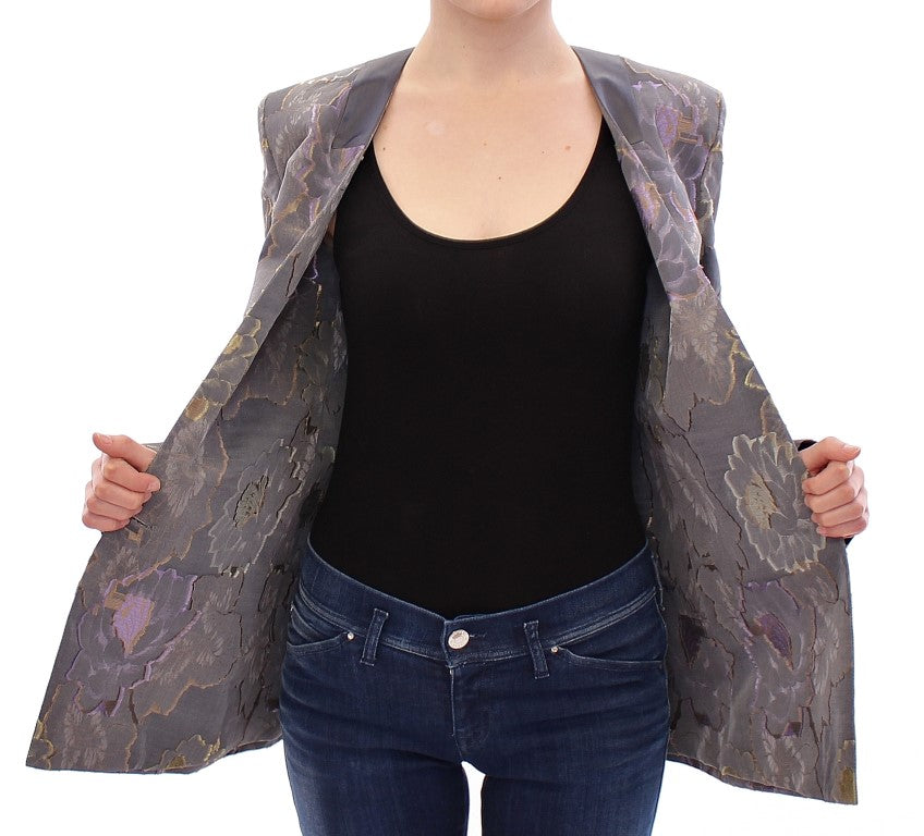 Roberto Fragata Multicolor Seide Blumen Baumwollblazer