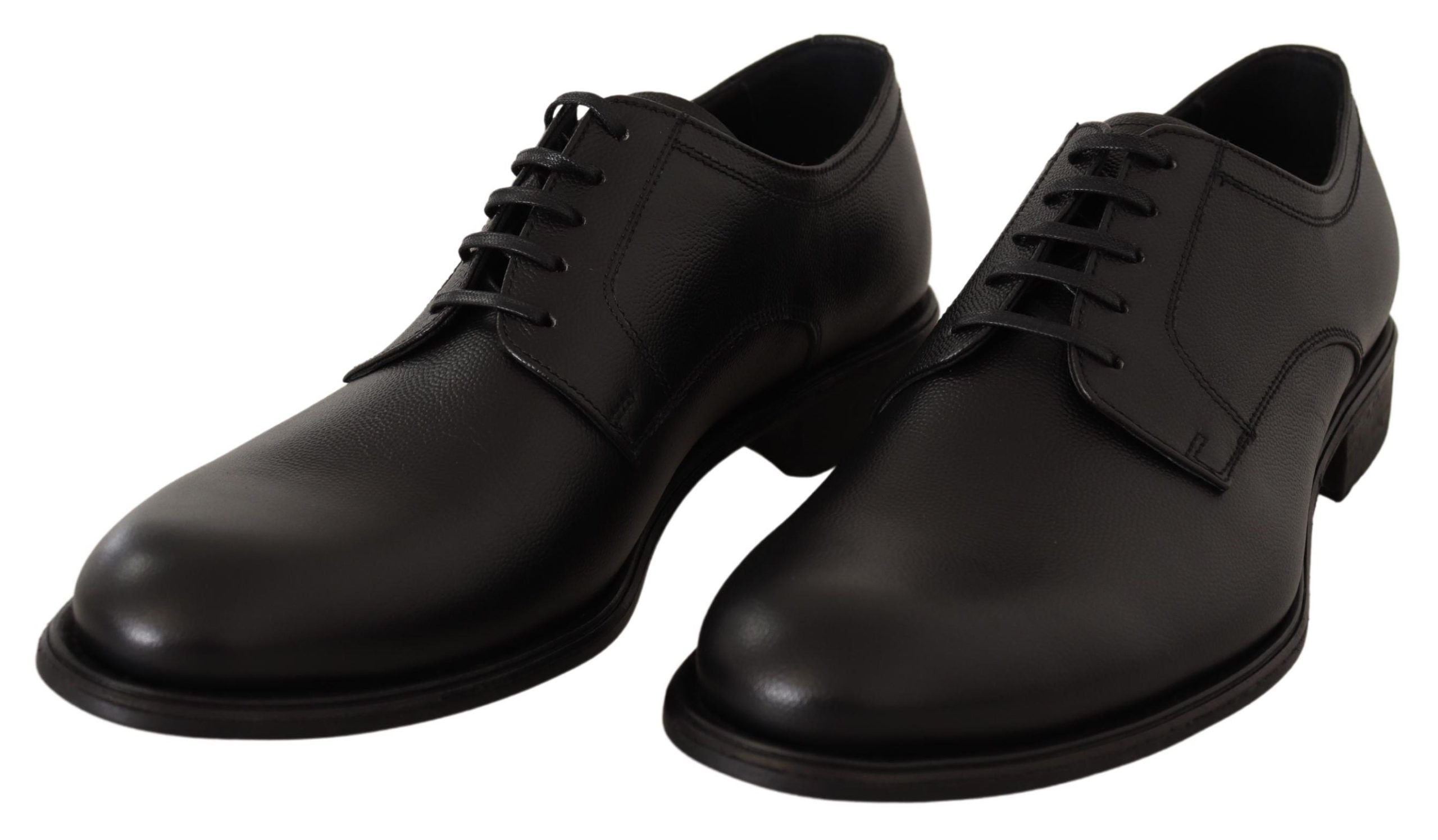 Dolce & Gabbana Schwarze Herren Derby Schnürschuhe aus Leder