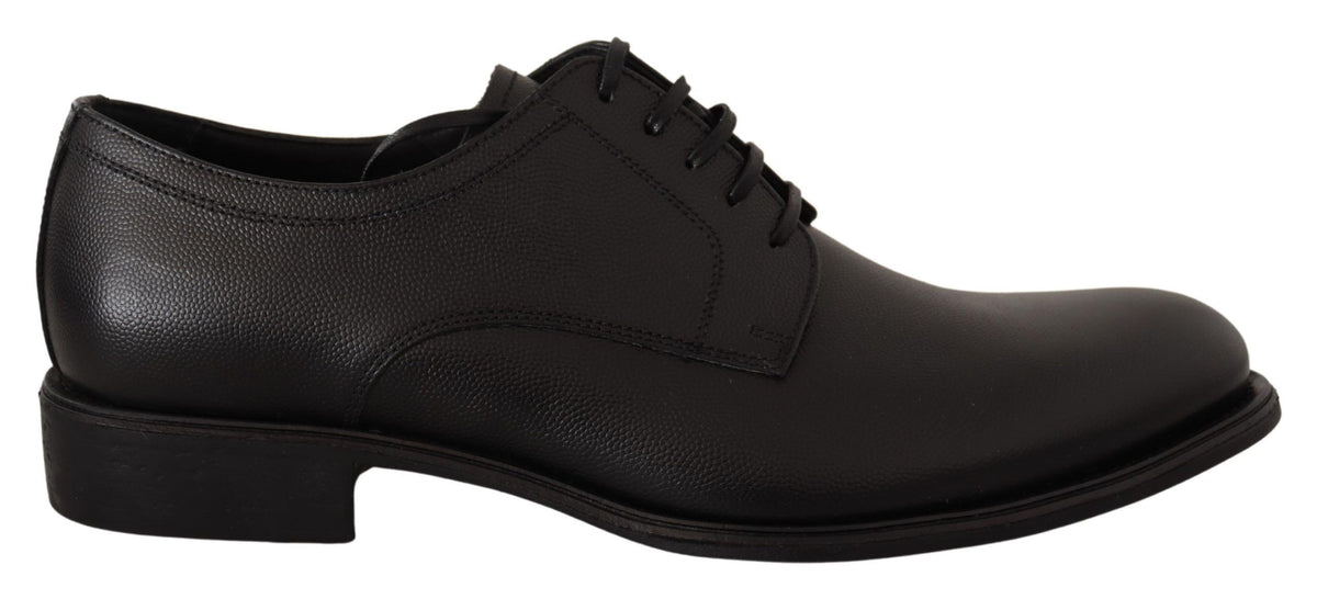 Dolce & Gabbana Schwarze Herren Derby Schnürschuhe aus Leder