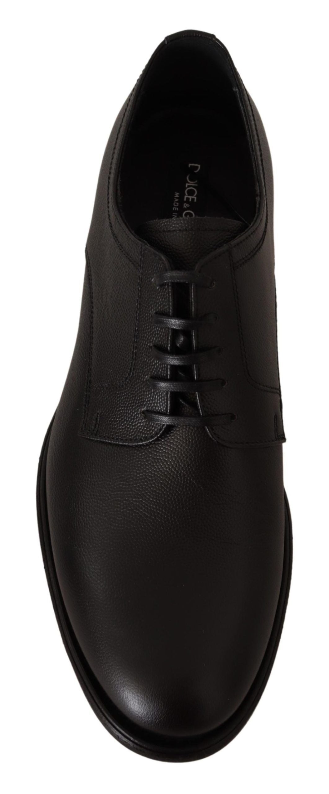 Dolce & Gabbana Schwarze Herren Derby Schnürschuhe aus Leder