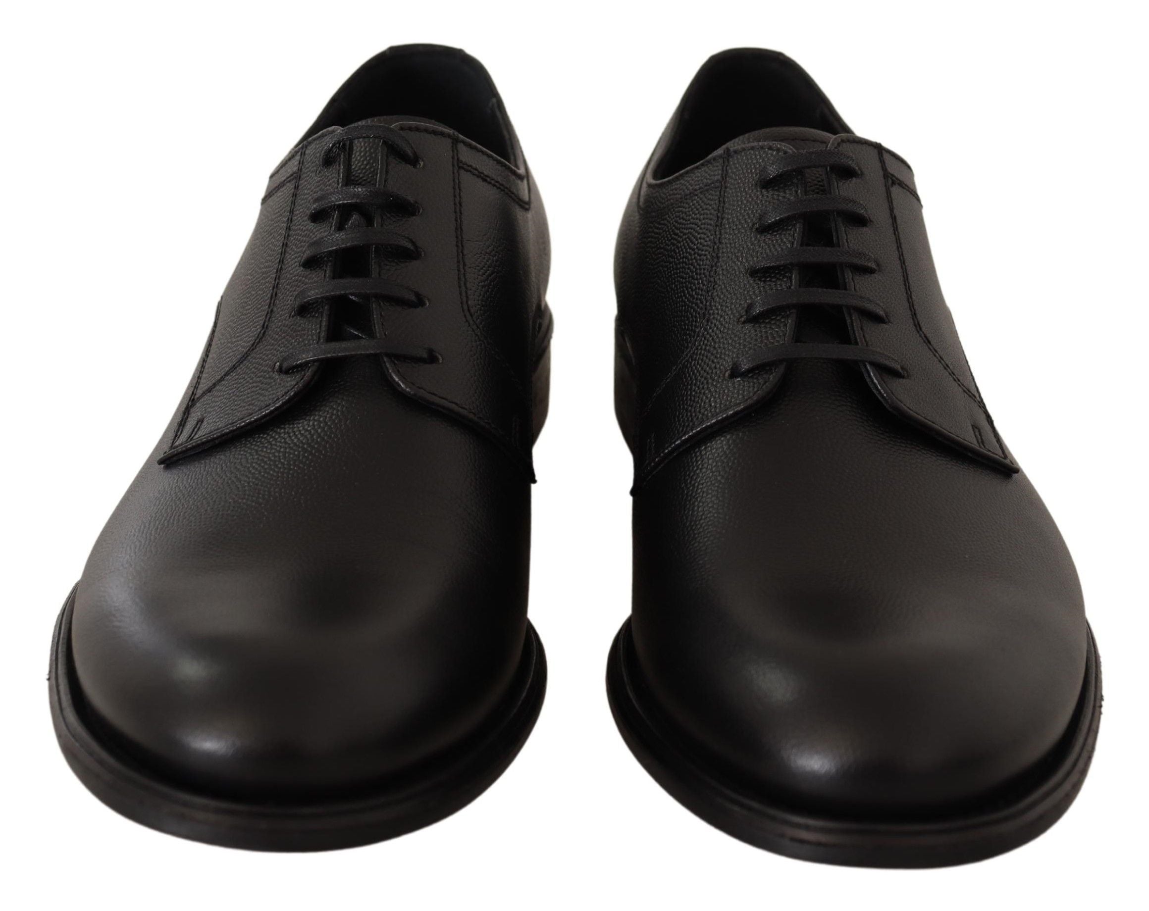 Dolce & Gabbana Schwarze Herren Derby Schnürschuhe aus Leder