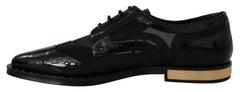 Dolce & Gabbana Schwarze Leder-Brogues mit transparenter Flügelkappe