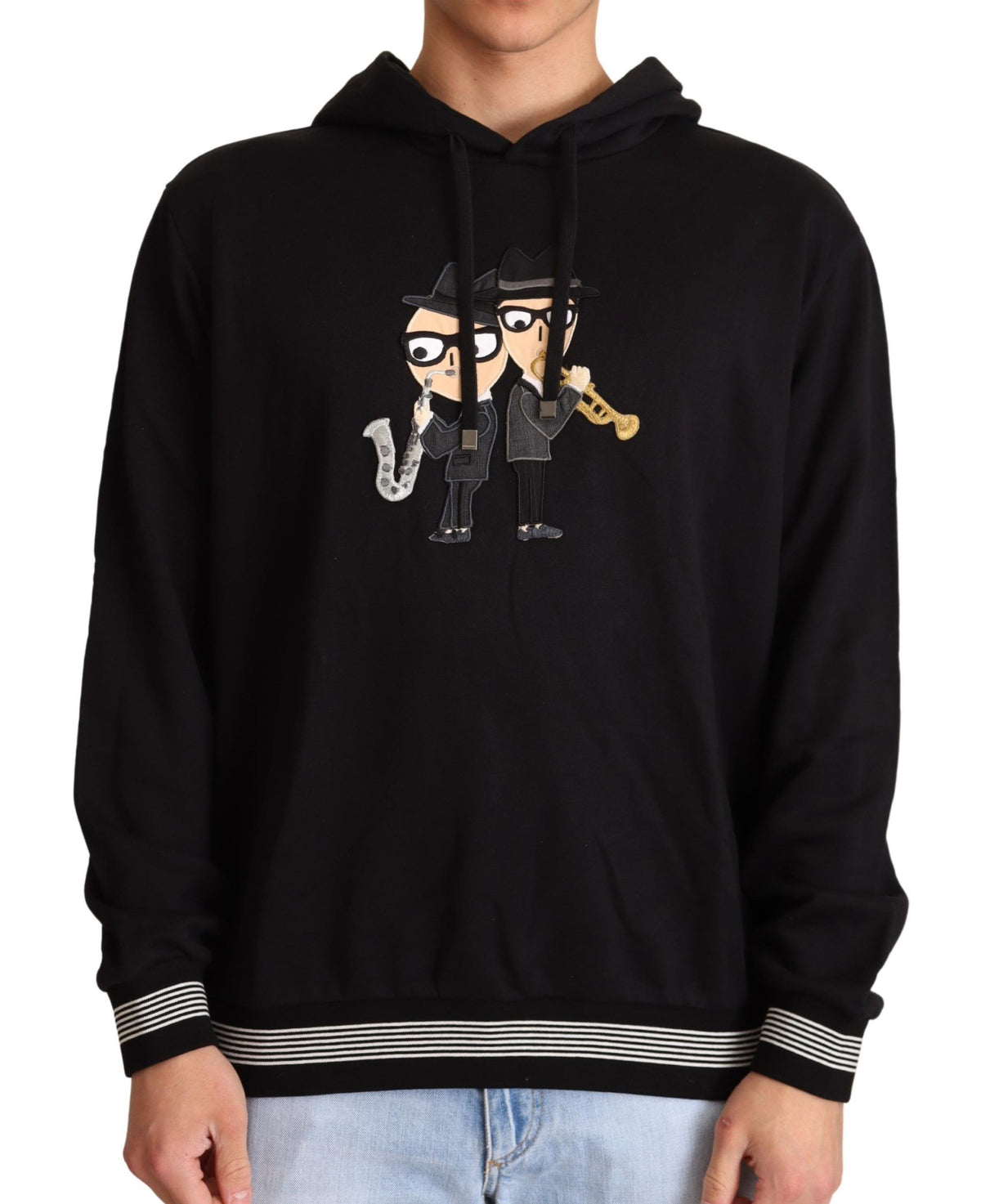 Dolce & Gabbana Schwarzer Kapuzenpullover aus Baumwolle #dgfamily
