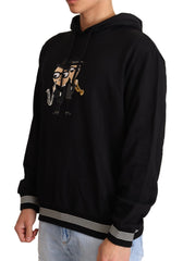 Dolce & Gabbana Schwarzer Kapuzenpullover aus Baumwolle #dgfamily