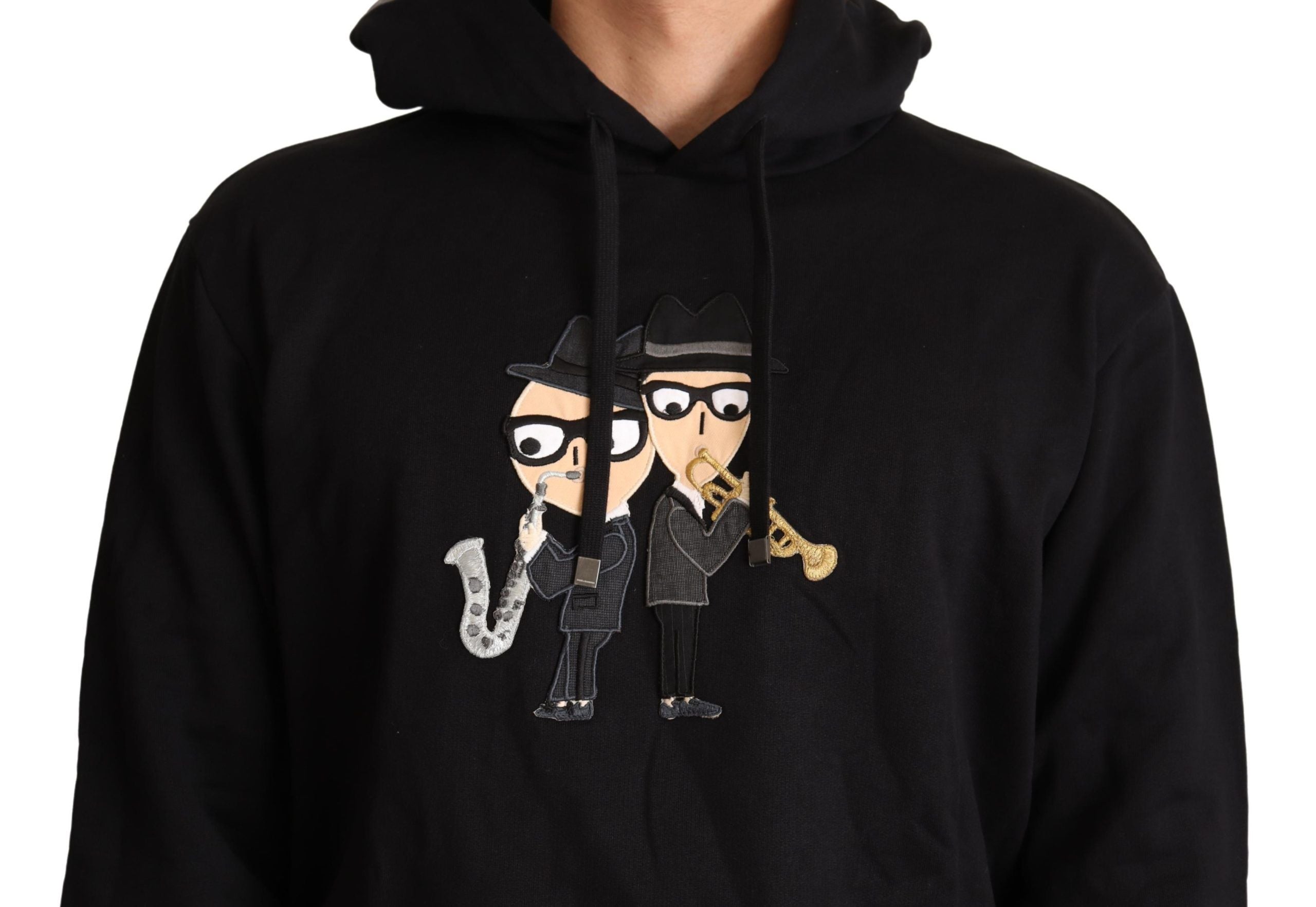 Dolce & Gabbana Schwarzer Kapuzenpullover aus Baumwolle #dgfamily