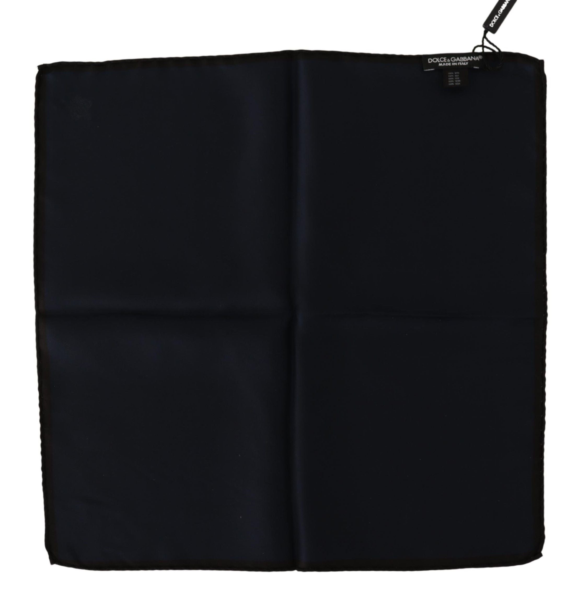 Dolce & Gabbana Schwarzes quadratisches Taschentuch 100% Seidenschal