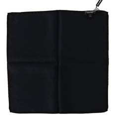 Dolce & Gabbana Schwarzes quadratisches Taschentuch 100% Seidenschal