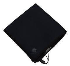 Dolce & Gabbana Schwarzes quadratisches Taschentuch 100% Seidenschal