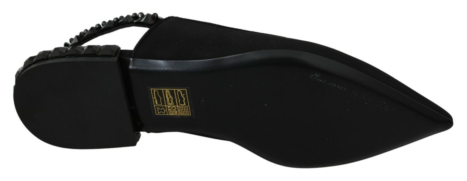 Dolce & Gabbana Schwarze flache Slingback-Schuhe aus Charmeuse