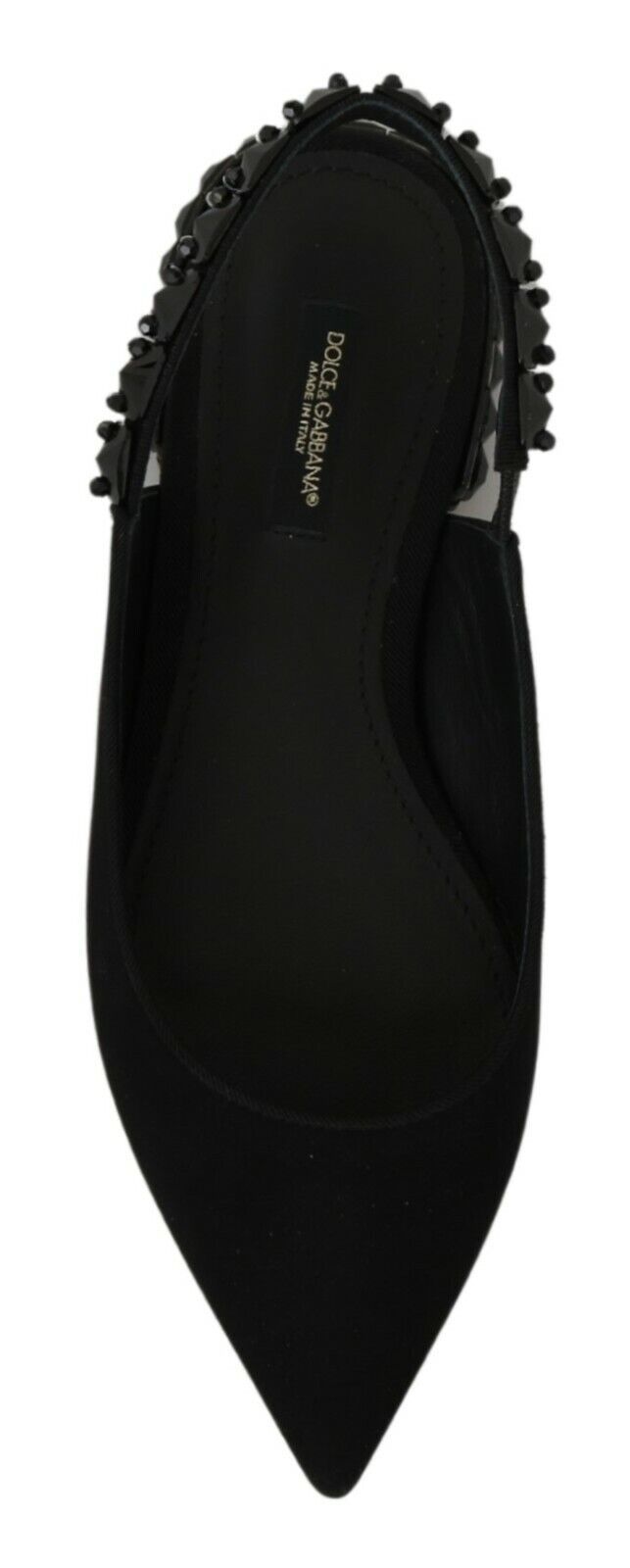 Dolce & Gabbana Schwarze flache Slingback-Schuhe aus Charmeuse