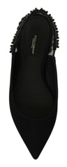 Dolce & Gabbana Schwarze flache Slingback-Schuhe aus Charmeuse
